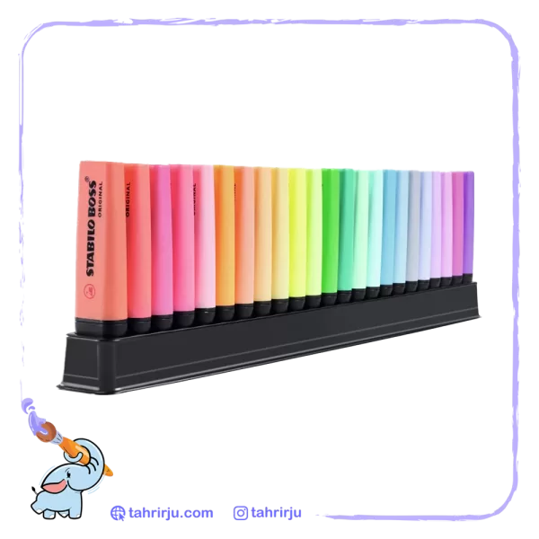 STABILO Highlighter BOSS ORIGINAL Desk Set of 23 Assorted colors png